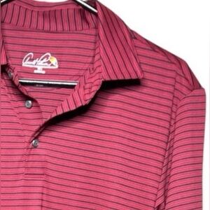 Arnold Palmer Red Black Stripe Polo Shirt Men’s Medium Golf Casual Normcore
